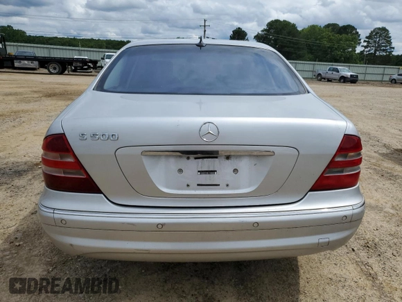 2002 Mercedes-Benz S 500 z VIN WDBNG75JX2A237991, wystawiony jako Copart lot #58341265 z przebiegiem Nie podano mil oraz Szkoda całkowita • Salvage title. Historia ofert i sprzedaży dostępna na DreamBid. Obrazek 6.