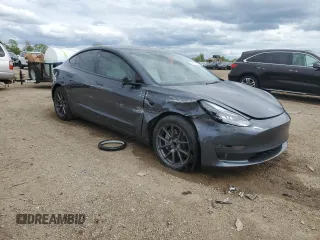 2023 Tesla Model 3 with VIN 5YJ3E1EA3PF672023, listed as a Copart auction lot 57571645 with 18,115 mi miles and Salvage title. Bid and sale history available at DreamBid. Image 4.