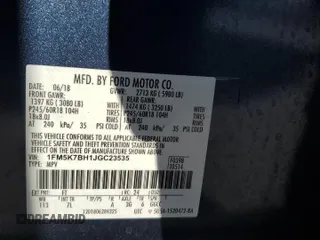 2018 Ford Explorer z VIN 1FM5K7BH1JGC23535, wystawiony jako Copart lot #82462024 z przebiegiem 121 866 mil mil oraz Szkoda całkowita • Salvage title. Historia ofert i sprzedaży dostępna na DreamBid. Obrazek 14.