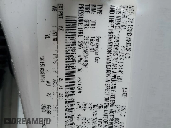 2016 Ford Focus SE с VIN 1FADP3F27GL222556, выставлен на аукционе Copart как лот 59638585 с пробегом 125 648 миль миль и Списание • Salvage title. История ставок и продаж доступна на DreamBid. Изображение 12.