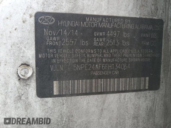 2015 Hyundai Sonata SE z VIN 5NPE24AF6FH134064, wystawiony jako Copart lot #60537415 z przebiegiem 185 069 mil mil oraz Czysty tytuł • Clean title. Historia ofert i sprzedaży dostępna na DreamBid. Obrazek 12.