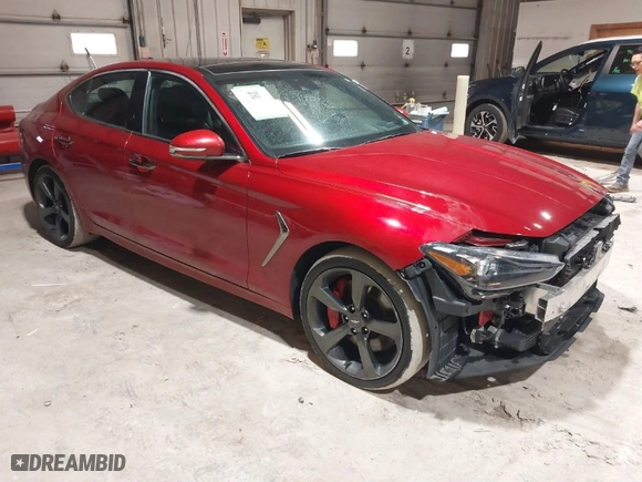 2019 Genesis G70 3.3T Advanced with VIN KMTG34LEXKU025537, listed as a IAAI auction lot 41744546 with 62,929 mi miles. Bid and sale history available at carsss.com. Image 1.