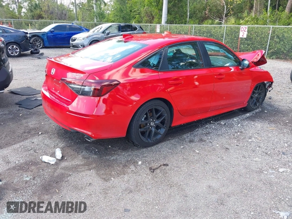 2025 Honda Civic Sport with VIN 2HGFE2F53SH511163, listed as a IAAI auction lot 41886456 with 11,696 mi miles and . Bid and sale history available at carsss.com. Image 4.