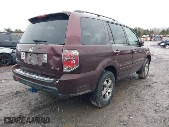 2007 Honda Pilot EX-L with VIN 2HKYF18557H535426, listed as a IAAI auction lot 41126160 with 169,336 mi miles. Bid and sale history available at carsss.com. Image 4.