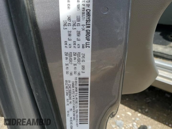 2014 Chrysler Town & Country Touring with VIN 2C4RC1BG8ER442049, listed as a Copart auction lot 55328745 with 229,762 mi miles and Clean Title. Bid and sale history available at DreamBid. Image 13.
