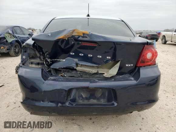 2013 Dodge Avenger SXT with VIN 1C3CDZCB5DN684057, listed as a Copart auction lot 44350765 with 194,667 mi miles and Salvage Title. Bid and sale history available at carsss.com. Image 6.