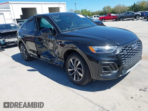 2023 Audi Q5 Sportback S line Premium Plus with VIN WA15AAFY3P2033220, listed as a IAAI auction lot 41740920 with 80,418 mi miles and . Bid and sale history available at DreamBid. Image 1.