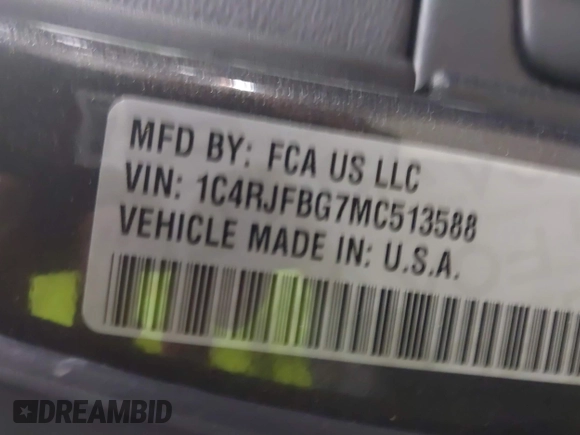 2021 Jeep Grand Cherokee 80th Anniversary with VIN 1C4RJFBG7MC513588, listed as a IAAI auction lot 41441227 with 49,143 mi miles and . Bid and sale history available at DreamBid. Image 9.