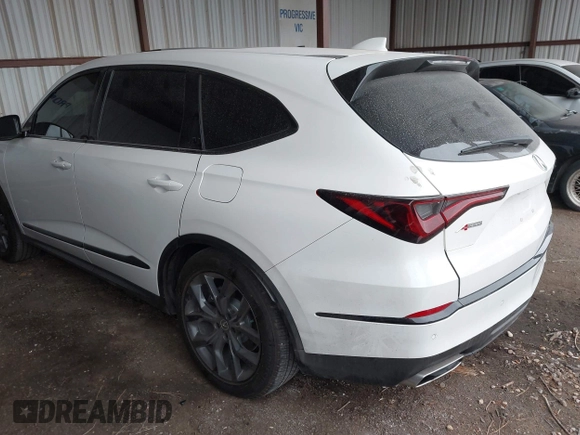 2023 Acura MDX w/A-Spec Package with VIN 5J8YE1H03PL011213, listed as a IAAI auction lot 41177239 with 22,575 mi miles. Bid and sale history available at carsss.com. Image 3.