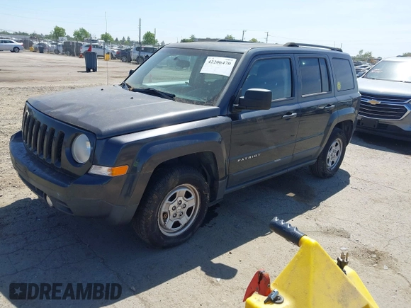 2014 Jeep Patriot Sport with VIN 1C4NJRBB6ED533895, listed as a IAAI auction lot 42206470 with 104,603 mi miles. Bid and sale history available at carsss.com. Image 2.