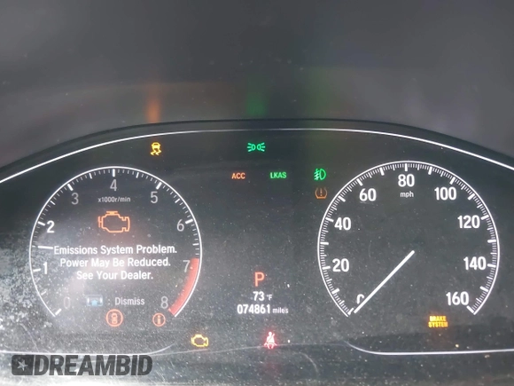 2020 Honda Accord Touring with VIN 1HGCV2F96LA018714, listed as a IAAI auction lot 42084295 with 74,861 mi miles and . Bid and sale history available at DreamBid. Image 7.