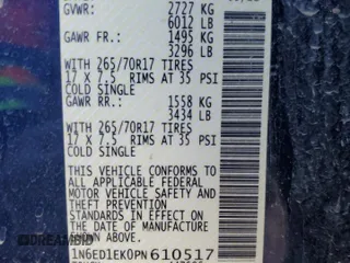 2023 Nissan Frontier Pro-4X z VIN 1N6ED1EK0PN610517, wystawiony jako Copart lot #87213324 z przebiegiem 51 648 mil mil oraz Szkoda całkowita • Salvage title. Historia ofert i sprzedaży dostępna na DreamBid. Obrazek 13.