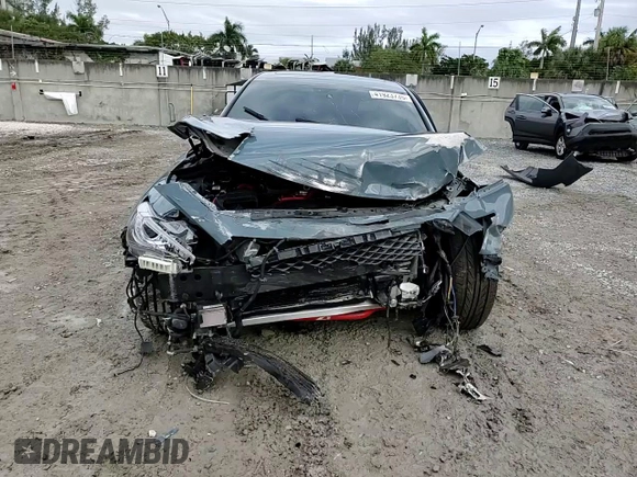 2021 Infiniti Q50 Red Sport 400 with VIN JN1FV7DP7MM850365, listed as a Copart auction lot 41923735 with 71,614 mi miles and Non Repairable. Bid and sale history available at DreamBid. Image 13.