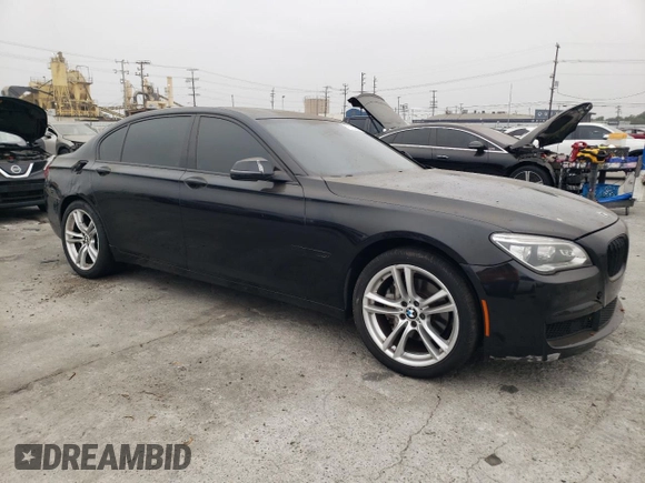 2013 BMW 7 Series 740Li with VIN WBAYE4C51DD137687, listed as a Copart auction lot 76103944 with 134,609 mi miles and Salvage title. Bid and sale history available at DreamBid. Image 4.