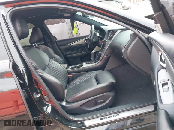 2018 Infiniti Q50 RED SPORT 400 with VIN JN1FV7AR7JM481279, listed as a IAAI auction lot 41850295 with 75,807 mi miles. Bid and sale history available at carsss.com. Image 5.