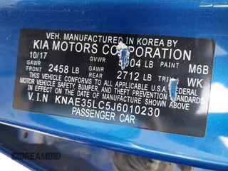 2018 Kia Stinger GT with VIN KNAE35LC5J6010230, listed as a IAAI auction lot 41924415 with 123,572 mi miles. Bid and sale history available at carsss.com. Image 9.