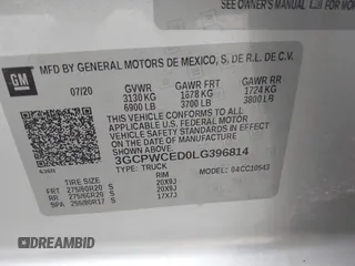 2020 Chevrolet Silverado 1500 LT with VIN 3GCPWCED0LG396814, listed as a IAAI auction lot 41284658 with 79,128 mi miles. Bid and sale history available at carsss.com. Image 9.