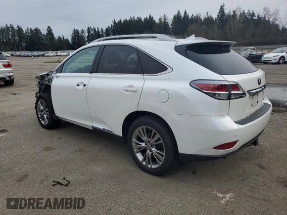 2013 Lexus RX 450h with VIN JTJBC1BAXD2066560, listed as a Copart auction lot 48075345 with 89,011 mi miles and Salvage Title. Bid and sale history available at DreamBid. Image 2.
