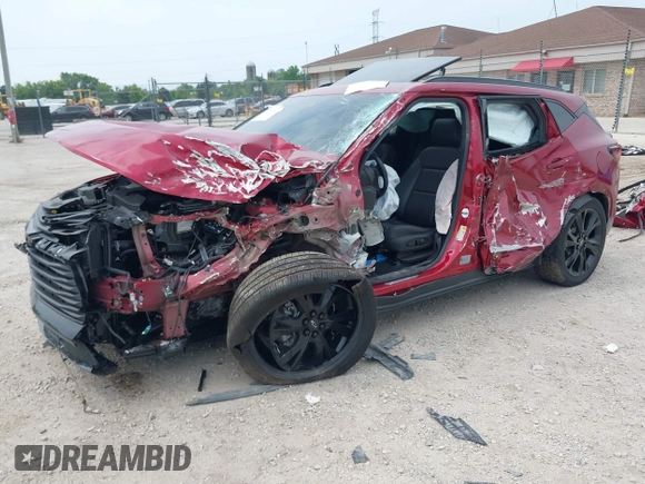2021 Chevrolet Blazer RS with VIN 3GNKBKRS4MS570818, listed as a IAAI auction lot 42511827 with 28,519 mi miles and . Bid and sale history available at DreamBid. Image 2.