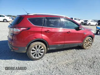 2017 Ford Escape Titanium with VIN 1FMCU0JDXHUD15309, listed as a Copart auction lot 46762215 with Not Provided miles and Salvage Title. Bid and sale history available at carsss.com. Image 3.