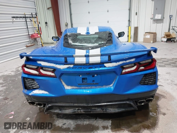 2025 Chevrolet Corvette 1LT with VIN 1G1YA2D42S5105159, listed as a IAAI auction lot 41339189 with 877 mi miles. Bid and sale history available at carsss.com. Image 16.