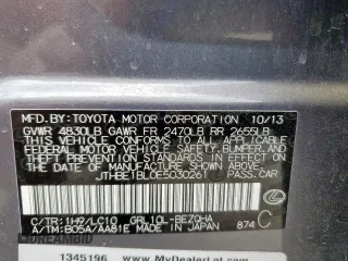 2014 Lexus GS 350 z VIN JTHBE1BL0E5030261, wystawiony jako Copart lot #59425255 z przebiegiem 122 635 mil mil oraz Szkoda całkowita • Salvage title. Historia ofert i sprzedaży dostępna na DreamBid. Obrazek 12.
