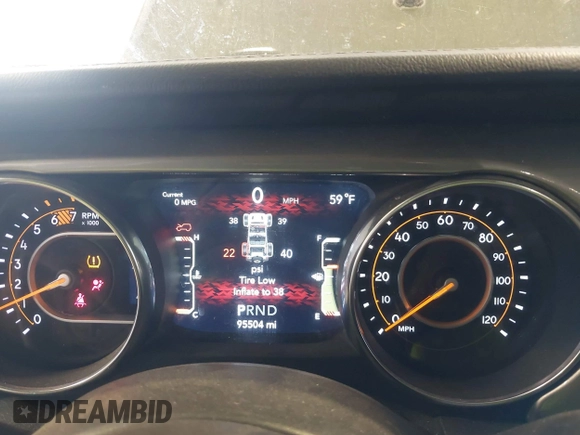 2021 Jeep Wrangler Unlimited Sahara z VIN 1C4HJXEN2MW592565, wystawiony jako IAAI lot #41956072 z przebiegiem 95 504 mil mil oraz . Historia ofert i sprzedaży dostępna na DreamBid. Obrazek 7.
