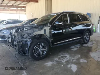 2019 Infiniti QX60 Luxe z VIN 5N1DL0MM7KC521610, wystawiony jako Copart lot #48518765 z przebiegiem 54 561 mil mil oraz Szkody całkowita. Historia ofert i sprzedaży dostępna na DreamBid. Obrazek 1.