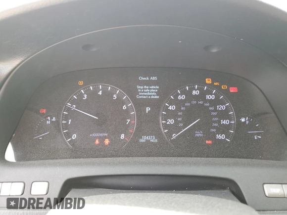 2008 Lexus LS 460 with VIN JTHBL46F985071147, listed as a Copart auction lot 61249795 with 104,373 mi miles and Salvage title. Bid and sale history available at DreamBid. Image 9.