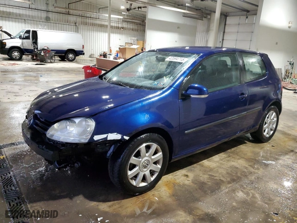 2007 Volkswagen Rabbit with VIN WVWBS71K27W113046, listed as a Copart auction lot 43594715 with 164,370 mi miles and Salvage Title. Bid and sale history available at carsss.com. Image 1.