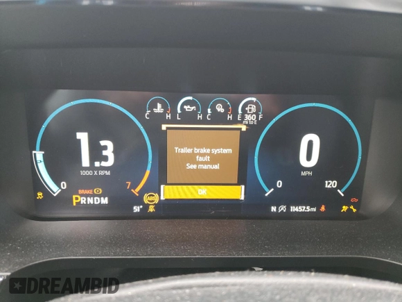 2023 Ford F-150 XL with VIN 1FTFW1E84PFB68860, listed as a Copart auction lot 43995925 with 11,457 mi miles and Salvage title. Bid and sale history available at DreamBid. Image 9.