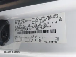 2017 Ford F-150 XL with VIN 1FTEX1EP1HKC49713, listed as a IAAI auction lot 41231172 with 250,679 mi miles. Bid and sale history available at carsss.com. Image 9.