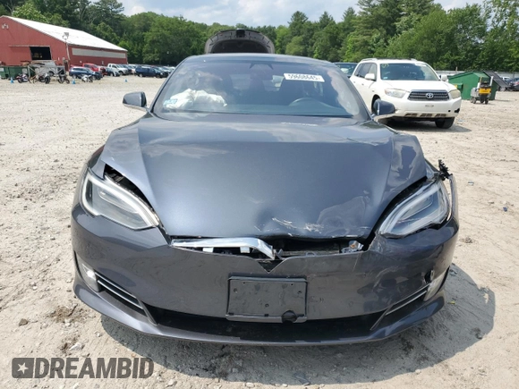 2016 Tesla Model S 90D with VIN 5YJSA1E27GF171605, listed as a Copart auction lot 59608645 with 90,080 mi miles and Salvage title. Bid and sale history available at DreamBid. Image 5.