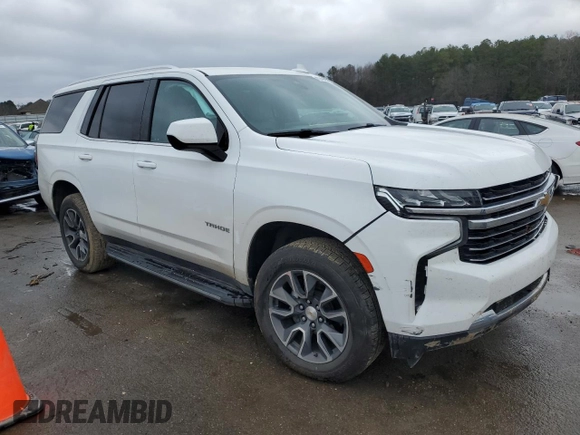 2021 Chevrolet Tahoe LT with VIN 1GNSCNKD5MR402845, listed as a Copart auction lot 43349095 with 68,369 mi miles and Salvage title. Bid and sale history available at DreamBid. Image 4.