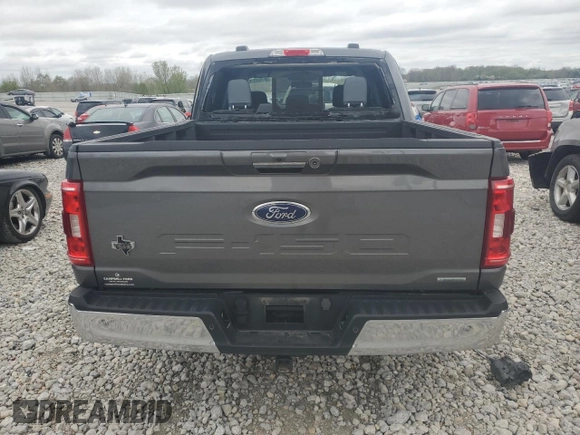 2023 Ford F-150 XL with VIN 1FTEW1EP8PKF20042, listed as a Copart auction lot 55163335 with 26,870 mi miles and Salvage title. Bid and sale history available at DreamBid. Image 6.