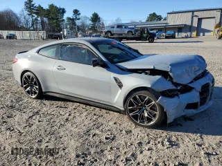 2022 BMW M4 Competition xDrive with VIN WBS43AZ04NCJ90806, listed as a Copart auction lot 79045274 with 0 mi miles and Salvage Title. Bid and sale history available at carsss.com. Image 4.