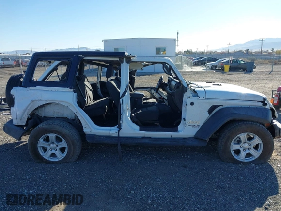 2019 Jeep Wrangler Unlimited Sport S with VIN 1C4HJXDN6KW523554, listed as a IAAI auction lot 41648277 with 91,648 mi miles and . Bid and sale history available at DreamBid. Image 13.