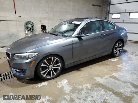2015 BMW 2 Series 228i xDrive with VIN WBA1F7C57FVX95561, listed as a Copart auction lot 82204114 with 45,654 mi miles and Salvage Title. Bid and sale history available at carsss.com. Image 1.