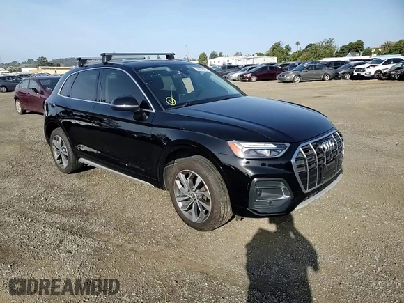 2021 Audi Q5 Premium Plus with VIN WA1BAAFY6M2020296, listed as a Copart auction lot 56736205 with 75,955 mi miles and Salvage title. Bid and sale history available at DreamBid. Image 14.