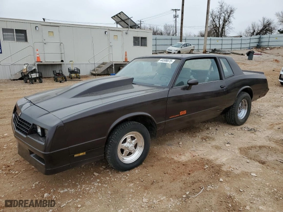 1985 Chevrolet Monte Carlo Sport SS with VIN 1G1GZ37G2FR216146, listed as a Copart auction lot 44599075 with 98,095 mi miles and Clean Title. Bid and sale history available at carsss.com. Image 1.