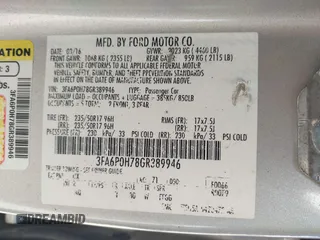 2016 Ford Fusion SE with VIN 3FA6P0H78GR389946, listed as a IAAI auction lot 42025107 with 191,334 mi miles. Bid and sale history available at carsss.com. Image 9.