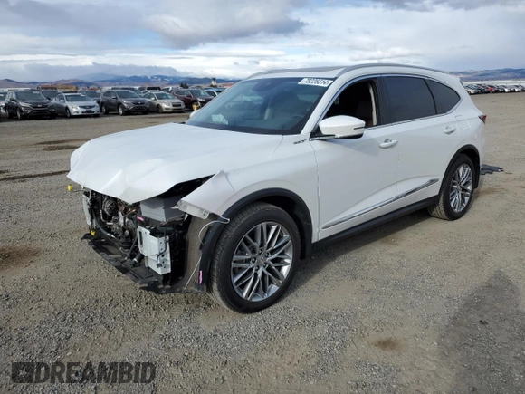 2022 Acura MDX w/Advance Package with VIN 5J8YE1H89NL024910, listed as a Copart auction lot 78226614 with 51,954 mi miles and Salvage Title. Bid and sale history available at carsss.com. Image 1.