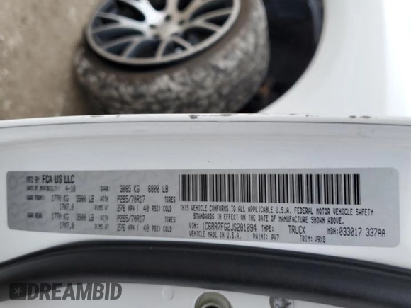 2018 Ram 1500 Express with VIN 1C6RR7FG2JS281094, listed as a Copart auction lot 53949415 with 139,872 mi miles and Non repairable. Bid and sale history available at DreamBid. Image 12.