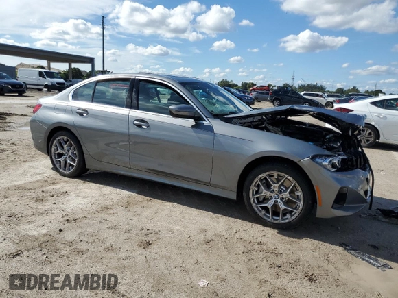 2025 BMW 3 Series 330i with VIN 3MW69CW0XS8E97928, listed as a Copart auction lot 85332294 with Not Provided miles and Non Repairable. Bid and sale history available at carsss.com. Image 4.