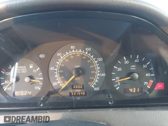1995 Mercedes-Benz C with VIN WDBHA28E2SF191740, listed as a IAAI auction lot 41172625 with 331,540 mi miles. Bid and sale history available at carsss.com. Image 7.