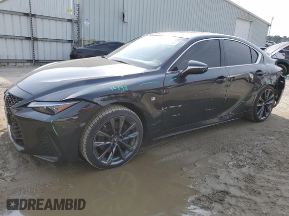 2022 Lexus IS 350 F Sport with VIN JTHGZ1E21N5026894, listed as a Copart auction lot 47077385 with 26,499 mi miles and Salvage title. Bid and sale history available at DreamBid. Image 1.