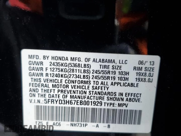 2014 Acura MDX Technology z VIN 5FRYD3H67EB001929, wystawiony jako Copart lot #48427815 z przebiegiem 165 080 mil mil oraz Szkoda całkowita • Salvage title. Historia ofert i sprzedaży dostępna na DreamBid. Obrazek 14.