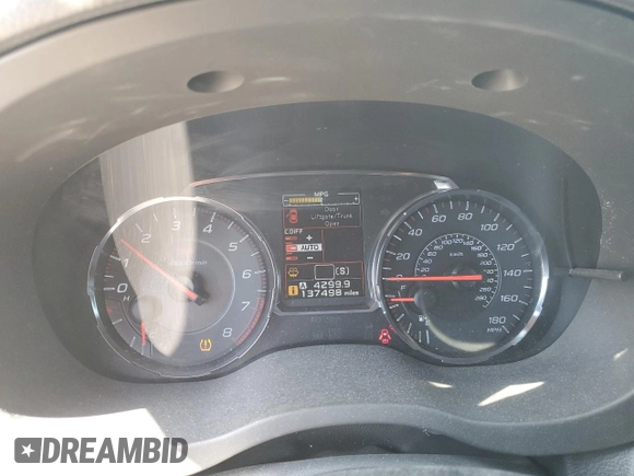2018 Subaru WRX STI Launch with VIN JF1VA2W61J9820794, listed as a Copart auction lot 76299864 with 137,498 mi miles and Salvage title. Bid and sale history available at DreamBid. Image 9.