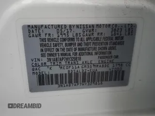 2017 Nissan Sentra SV z VIN 3N1AB7AP7HY329818, wystawiony jako Copart lot #57761045 z przebiegiem 46 313 mil mil oraz Szkoda całkowita • Salvage title. Historia ofert i sprzedaży dostępna na DreamBid. Obrazek 12.