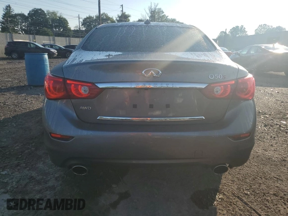2015 Infiniti Q50 Sport with VIN JN1BV7AR2FM414563, listed as a Copart auction lot 62896535 with 133,924 mi miles and Salvage title. Bid and sale history available at DreamBid. Image 6.
